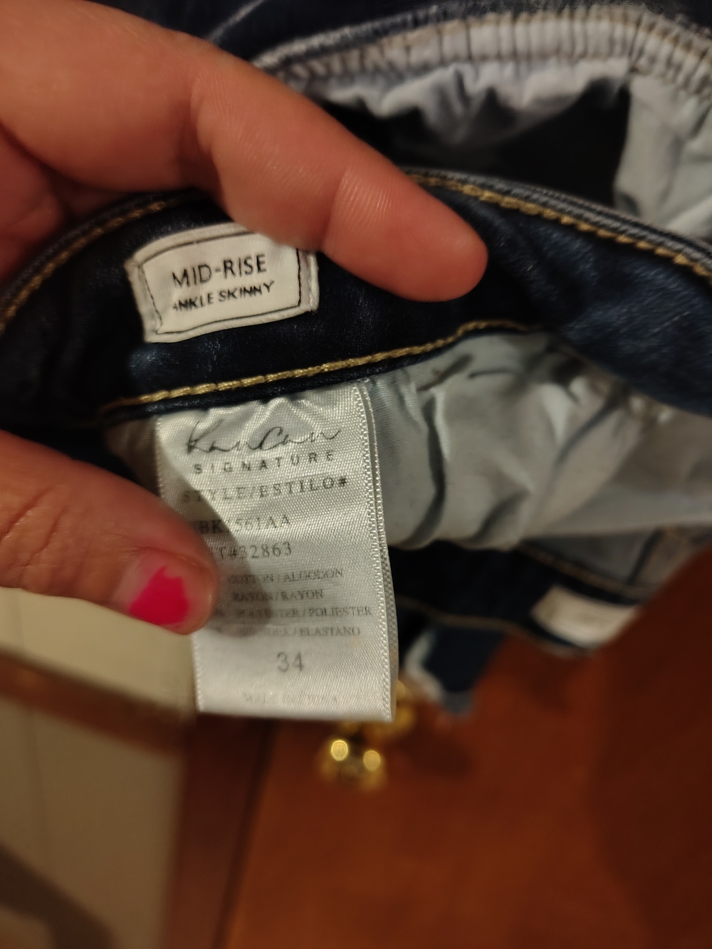 KanCan Dark Blue Distressed Cropped Jeans - Picture 2 of 3